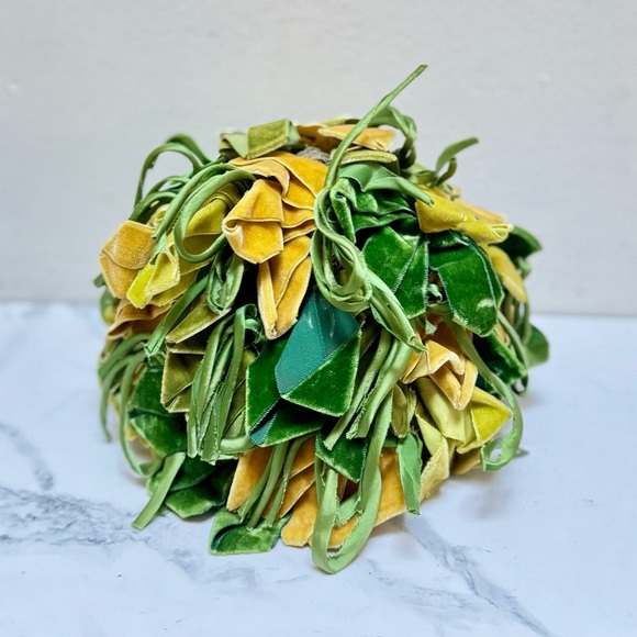 Vintage 1960s Christian Dior Chapeaux Velvet Leaf Hat - Picture 1 of 10